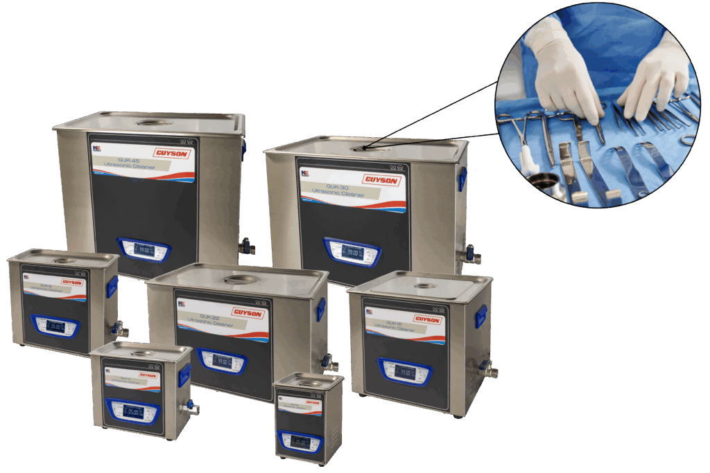 Finishing Application Industries - GUK Ultrasonic Baths - cleaning instruments, prior to sterilisation