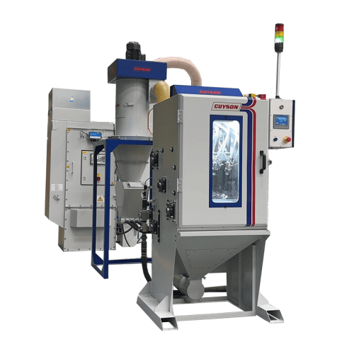 Endless belt tumbleblast machine for batch deburring, deflashing and cosmetic finishing